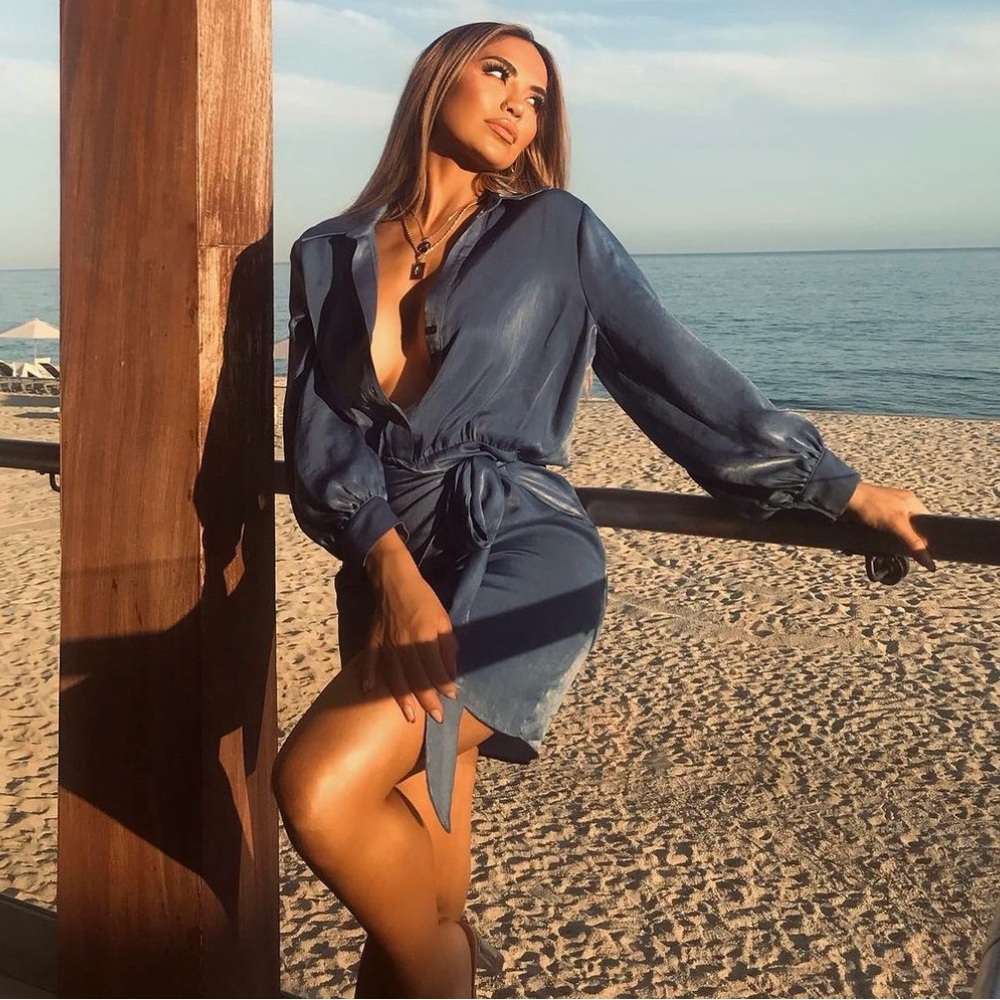 Zara Satin Effect Wrap Mini Dress